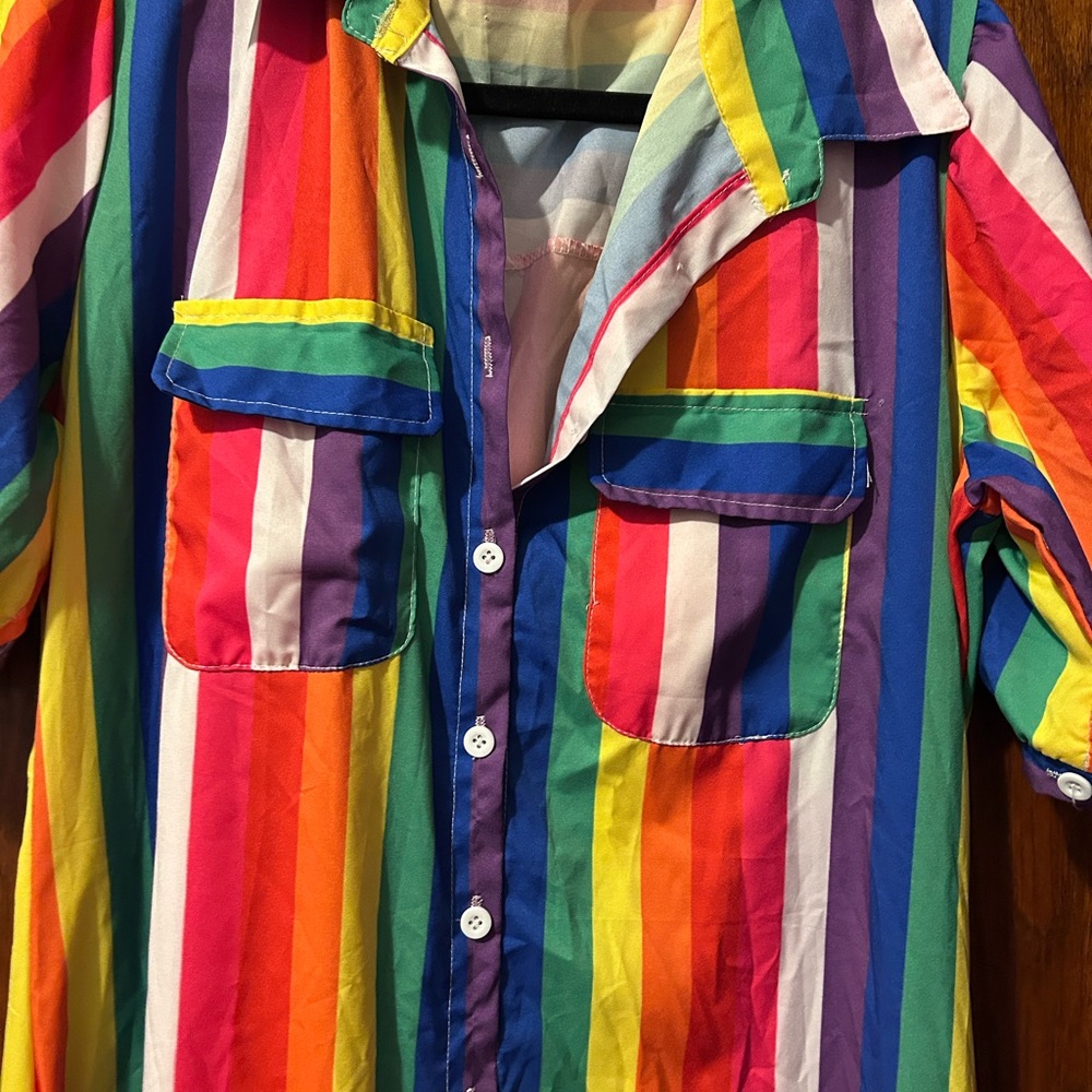 Colorful Striped Button-Up Dress - Picture 7 of 7